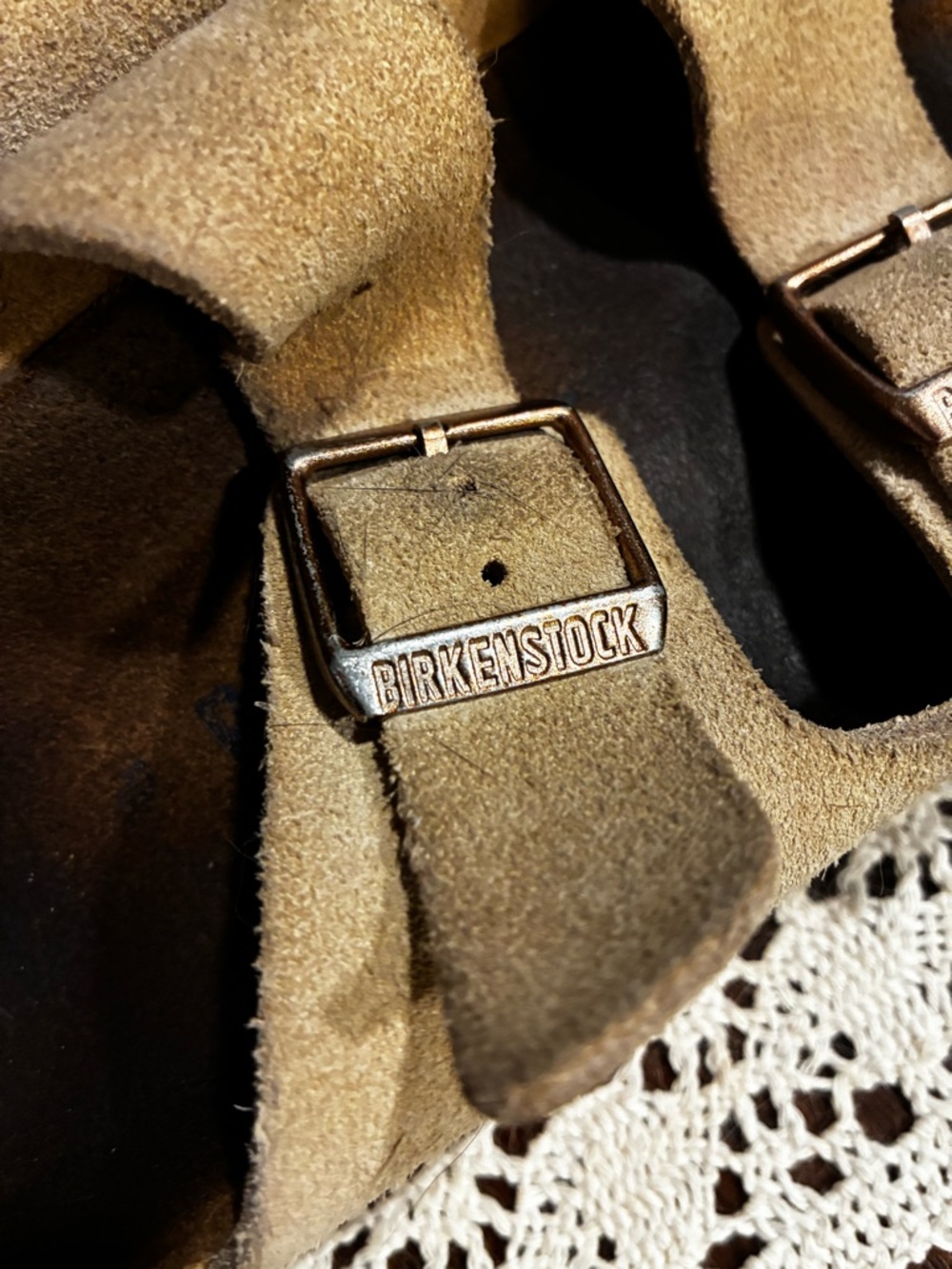 Birkenstock Arizona Suede Two-Strap Sandals in Taupe Brown - Picture 3 of 6